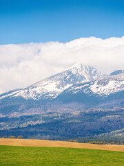 Wall Mural - tatra mountain landscape in spring. scenic nature of europe for travel. slovakia countryside scenery
