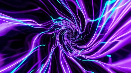 Aufkleber - Glowing swirling vortex of neon purple and blue lights, abstract energy concept