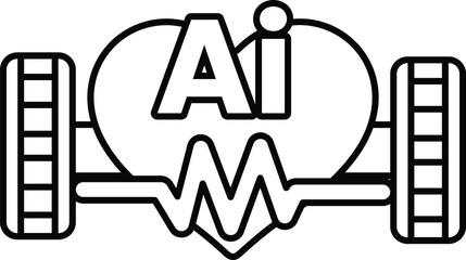 Wall Mural - heart with the letters ai on it