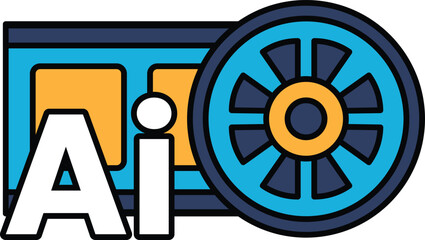 Wall Mural - a blue and white logo with the letters ai on it
