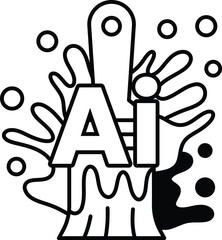 Wall Mural - splash of paint with a brush and the letters a and i
