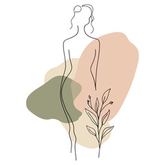 Wall Mural - abstract greek statue line art illustration minimalist background vector
