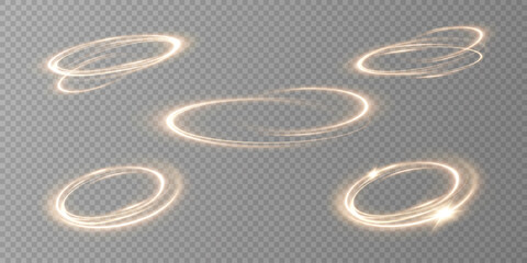 Wall Mural - glowing golden spiral. speed ​​abstract lines effect. rotating shiny rings. glowing circular lines. 