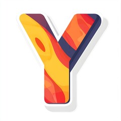 Wall Mural - Y-Letter Design: A bold and colorful letter 'Y' in a striking design, exuding energy and creativity. Perfect for branding, design, and visual communication projects. 