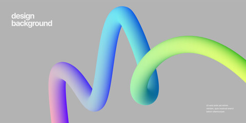 Wall Mural - background with wavy gradient shapes. colorful squiggles gradient lines design for flyer, poster or 