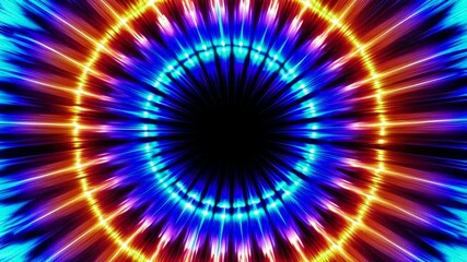 Aufkleber - Colorful radial light burst with vibrant neon patterns, dynamic energy concept