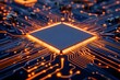 © Downloads - Futuristic microchip circuit board of a high powered server