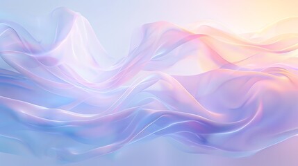 Wall Mural - an abstract background of flowing, iridescent fabric in soft shades of pink and blue.