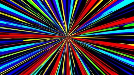 Poster - Colorful radial lines converging, creating a vibrant starburst effect, abstract art