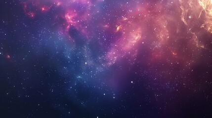 Wall Mural - a cosmic background with sparkling stars and nebulae in shades of pink, blue, and purple.