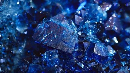 Wall Mural - a close-up of a cluster of blue crystals.