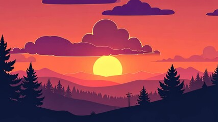 Fototapete - A large cloud with a sun in the sky. The sun is yellow and the sky is orange