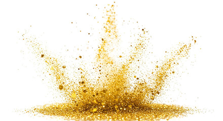 Wall Mural - Captured in mid-air, a shower of gold dust settles, creating a textured pile of sparkling treasure transparent background 