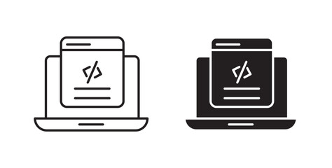 Display code icons vectors graphic designs