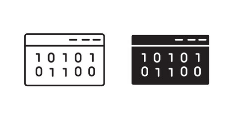 Binary code icons vectors graphic designs