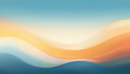 Fototapete - abstract background orange and blue with waves