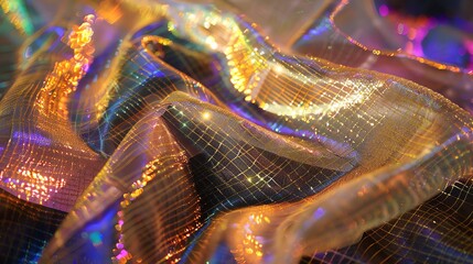 Wall Mural - shiny fabric with an iridescent sheen.