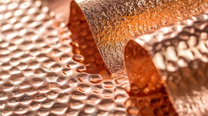 Wall Mural - A close-up of a textured,  copper surface.