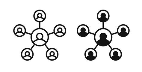Chart network icons on white background for web