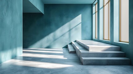 Wall Mural - minimalist modern gradient backdrop in shades of aqua and teal