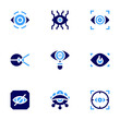 © Blockfine - Eye icon set. Bold style. Duotone colors. eye scan, eye recognition, eye, eyes, hide, target
