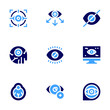 © Blockfine - Eye icon set. Bold style. Duotone colors. eye tracking, supervision, not visible, eye ball, eyeball, blind, hyperopia, computer, visual