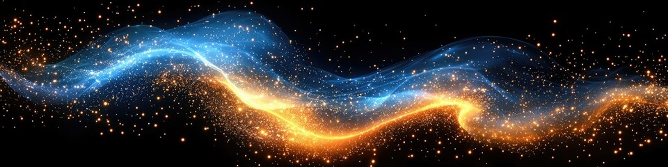 Wall Mural - abstract depiction showing cosmic light and particles flowing in space