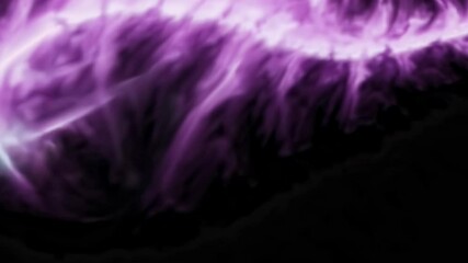Wall Mural - purple and green plasma flowing on black background. abstract motion graphics concept. perfect foota
