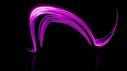 Wall Mural - Purple streaks of light flowing on black background. Abstract Motion Graphics Concept. Perfect Footage for Presentation Backgrounds