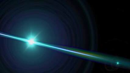 Wall Mural - Light beam and lens flare transition effect on black background. Abstract Motion Graphics Concept. Perfect Footage for Presentation Backgrounds