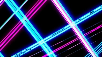 Wall Mural - neon grid pattern moving on black background. abstract motion graphics concept. perfect footage for 