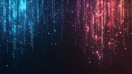 The digital data stream with binary code is showcased in this abstract background image, representing the concept of technology, information flow, connectivity, data processing, and innovation