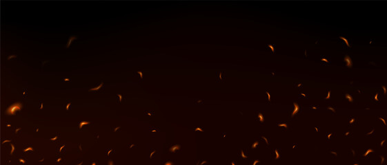 fire sparks fly as embers burn. flames with sparks on a black background. flame png. fire spark over