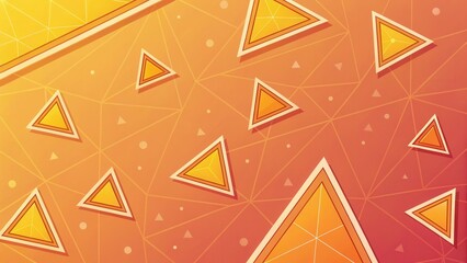 Poster - Vibrant geometric pattern with triangles in warm gradient colors.
