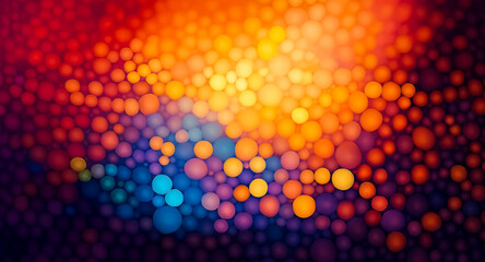 Aufkleber - Abstract background with vibrant gradient of warm colors transitioning to cool tones. Circles create a dynamic and textured effect, illuminated from the center.