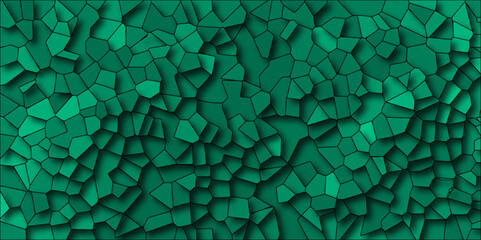 Wall Mural - abstract colored dark green geometric hexagonal hexagon mosaic cement stone textured background. abs