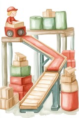 Wall Mural - efficient assembly line operation featuring modern conveyor belts in a busy manufacturing environmen