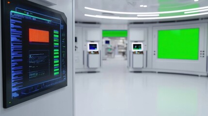 Wall Mural - a futuristic cleanroom featuring specialized technology for advanced scientific research and innovat