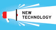 © bankrx - Color megaphone icon with word new technology in white banner on blue background
