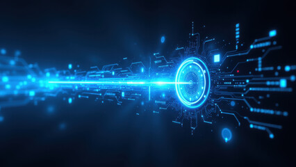 Wall Mural - Cybersecurity concept with digital circuitry patterns, Kubernetes clusters, and a strong focus on secure information processing.