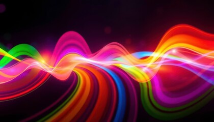 Wall Mural - abstract soundwave, vibrant colors, dynamic energy, colorful background, futuristic, modern