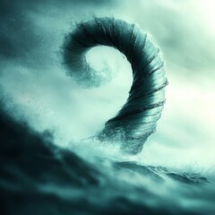 Wall Mural - storm swirl marine weather. a swirling, abstract representation of water creates a mysterious, mesme