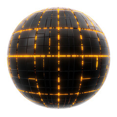 Wall Mural - futuristic glowing grid sphere with a dark background. isolated on white background