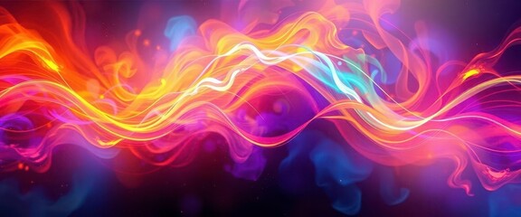 Wall Mural - abstract soundwave, vibrant colors, dynamic energy, swirling nebula, energy, vibrant