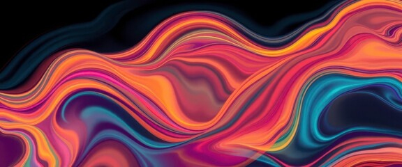 Wall Mural - abstract vibrant wave patterns in fluid motion, creating dynamic visual energy, trendy, splash