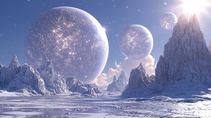Wall Mural - strange quarks orbiting a frozen star
