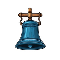 Wall Mural - detailed illustration of a vintage blue bell with decorative features