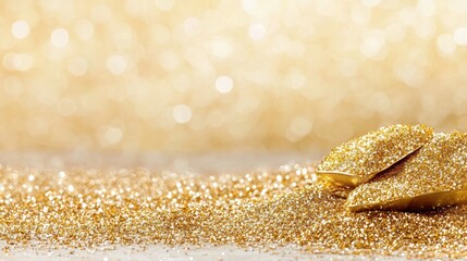 Aufkleber - A shimmering golden glitter backdrop perfect for artistic projects and creative designs, adding elegance and sparkle to any scene.