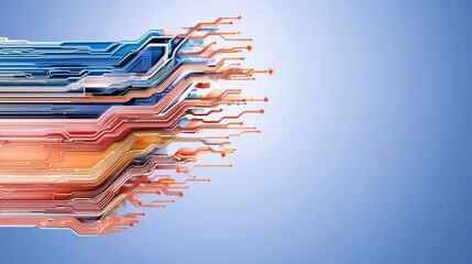 Poster - Abstract technology background featuring vibrant circuit patterns in dynamic motion, perfect for modern design projects.