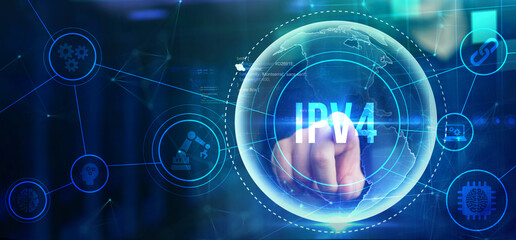 Business, Technology, Internet and network concept. IPV4 abbreviation. Modern technology concept.